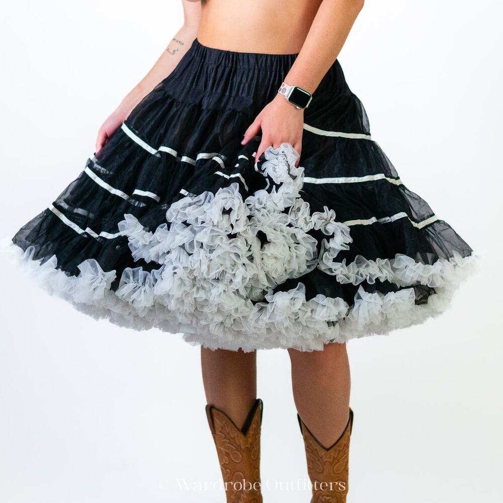 Vintage 70's Western Puffy Tulle Cowgirl Skirt Tutu - Picture 9 of 13
